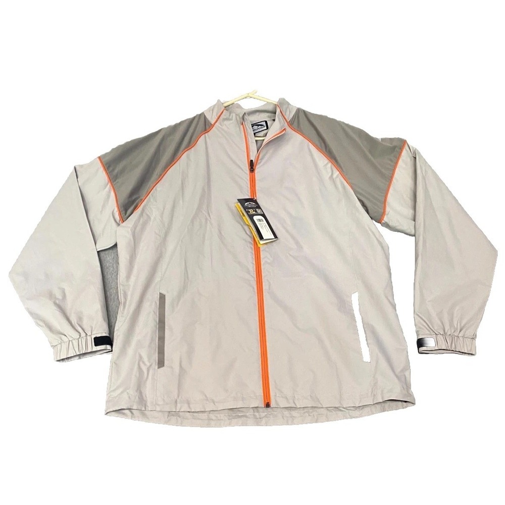 Sun Mountain Wind Wear Jacket Mens XL Gray Raglan Sleeve Full Zip Mock Neck New!